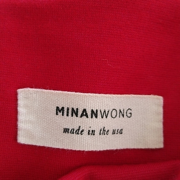 MINAN WONG Red Flutter Sleeve Crop Top - XS - Picture 11 of 13